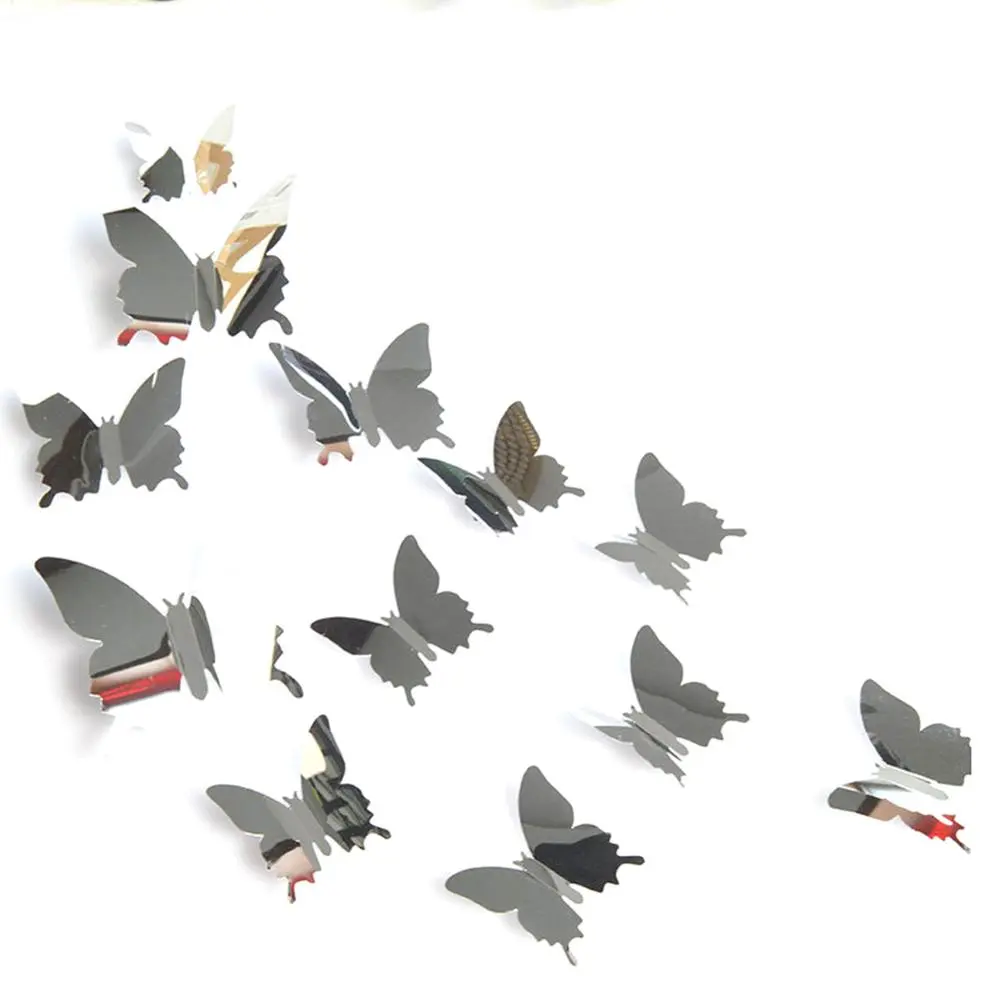 12Pcs/lot 3D Butterfly Mirror Wall Sticker - Image 8