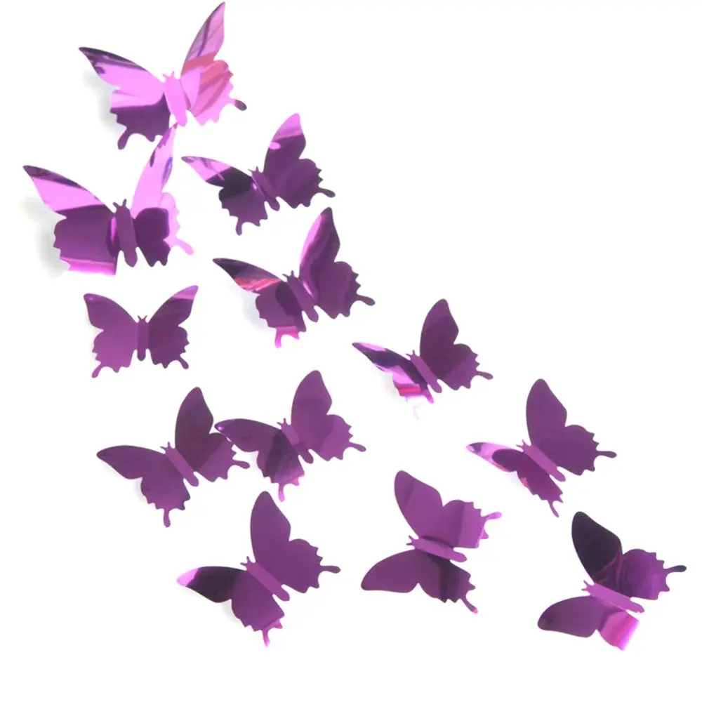 12Pcs/lot 3D Butterfly Mirror Wall Sticker - Image 9