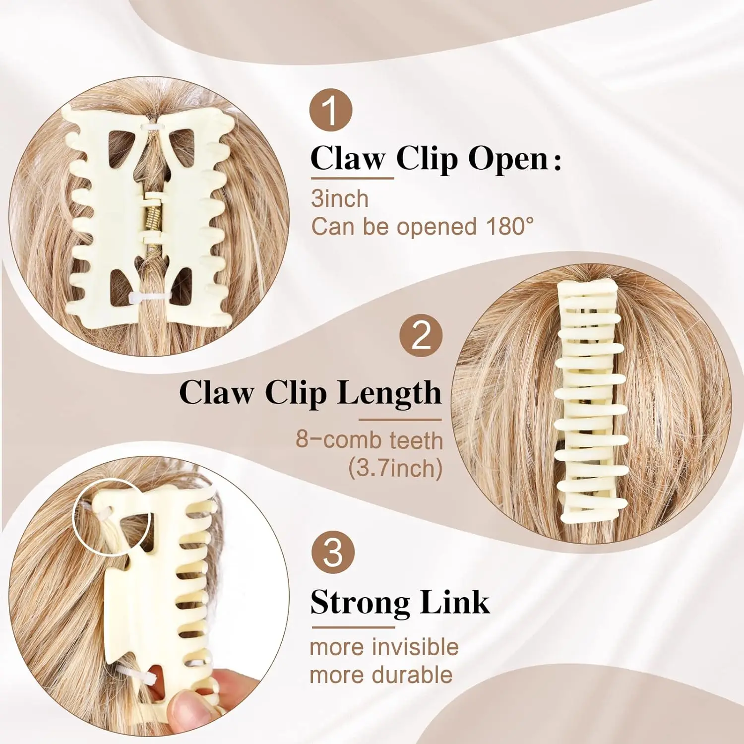 15 Colors Synthetic Claw Clip - Image 3