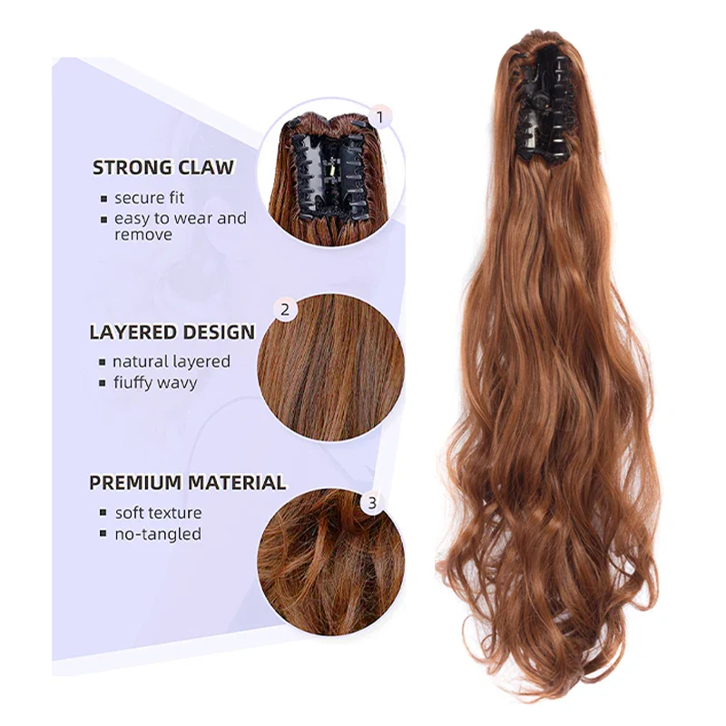 15 Styles 22 Inch Wavy Pony Tail Claw Clip - Image 3