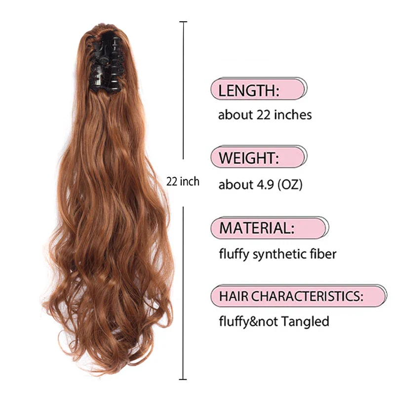 15 Styles 22 Inch Wavy Pony Tail Claw Clip - Image 4