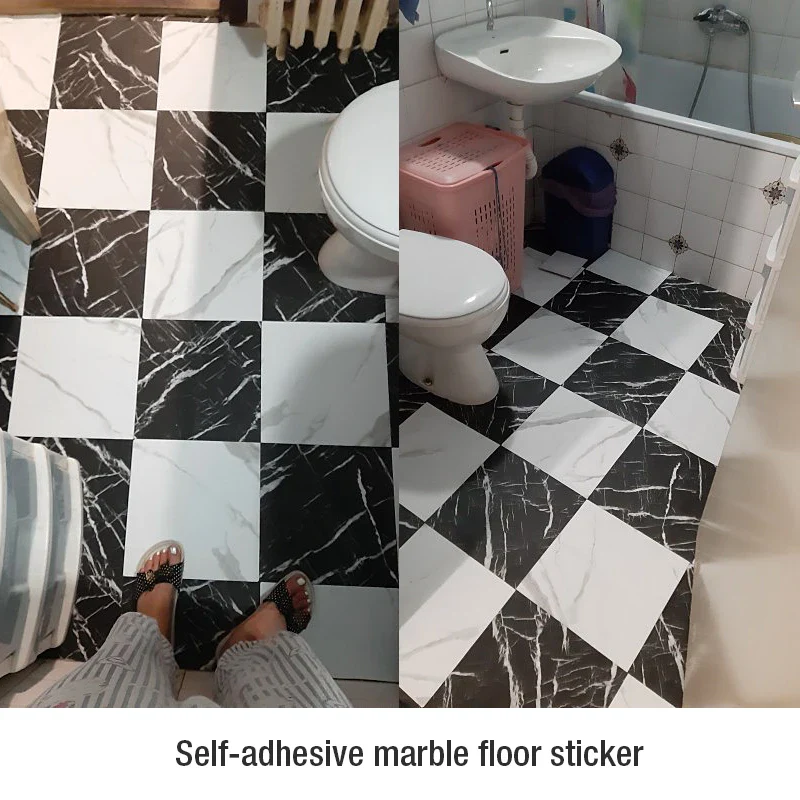 1PC/5PCS/10PCS Marble Pattern Tile Floor Sticker - Image 2