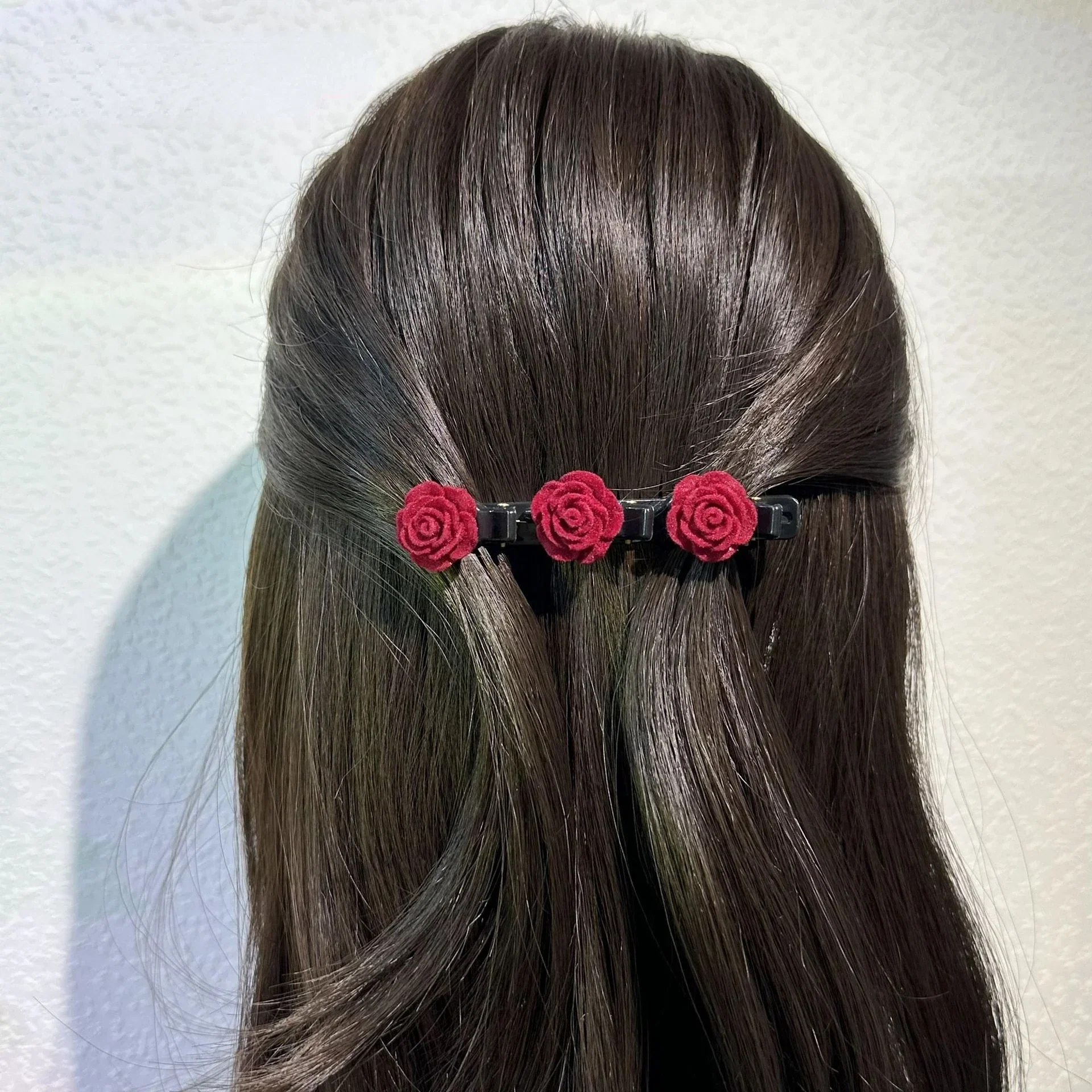 1PC Red Velvet Rose Hairpin - Image 2