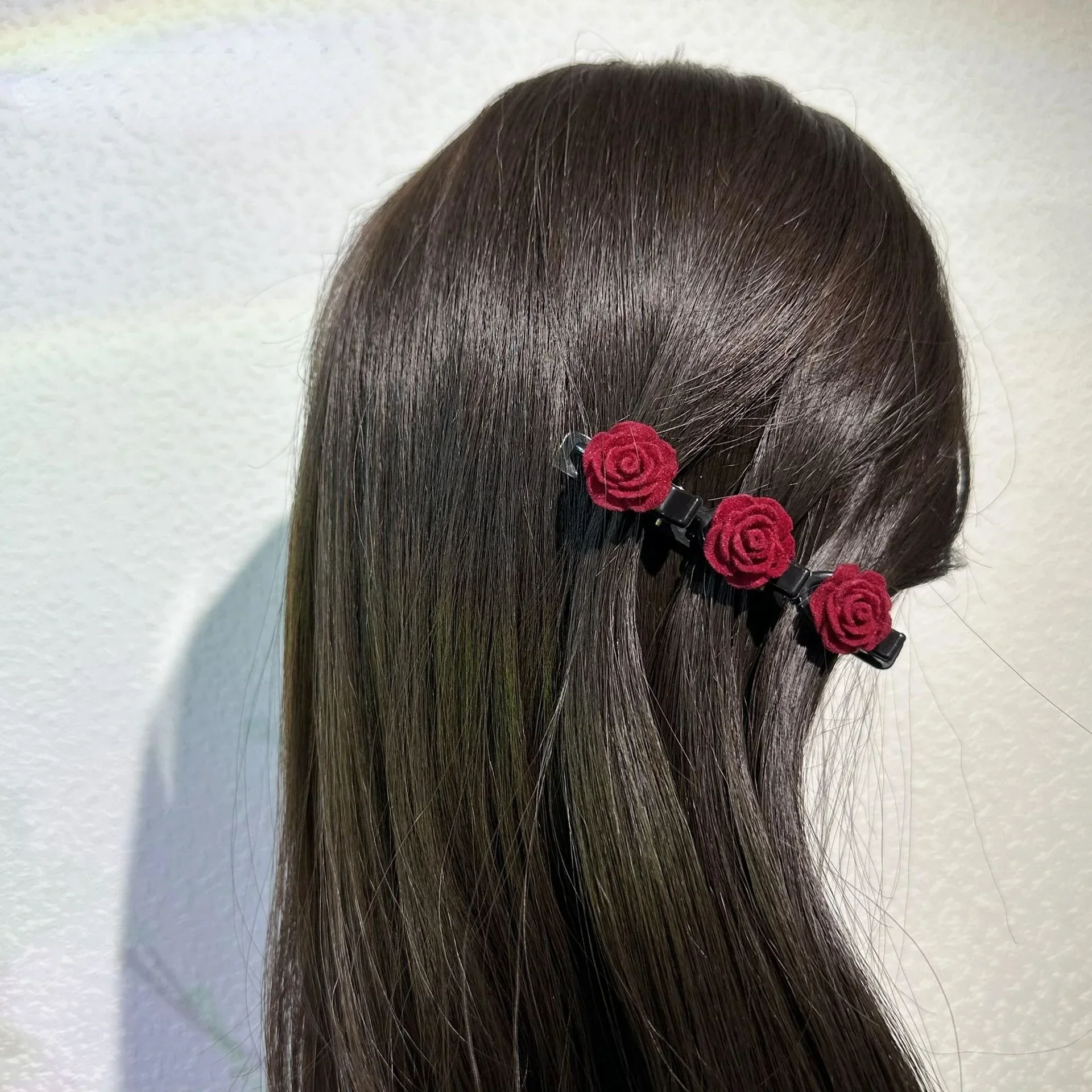 1PC Red Velvet Rose Hairpin - Image 3