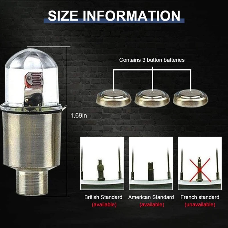 2/4PCS LED Colorful Wheel Tire Valve Cap - Image 11