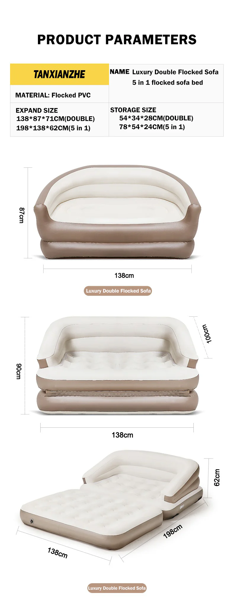 2-In-1 Inflatable Mattress Sofa - Image 21