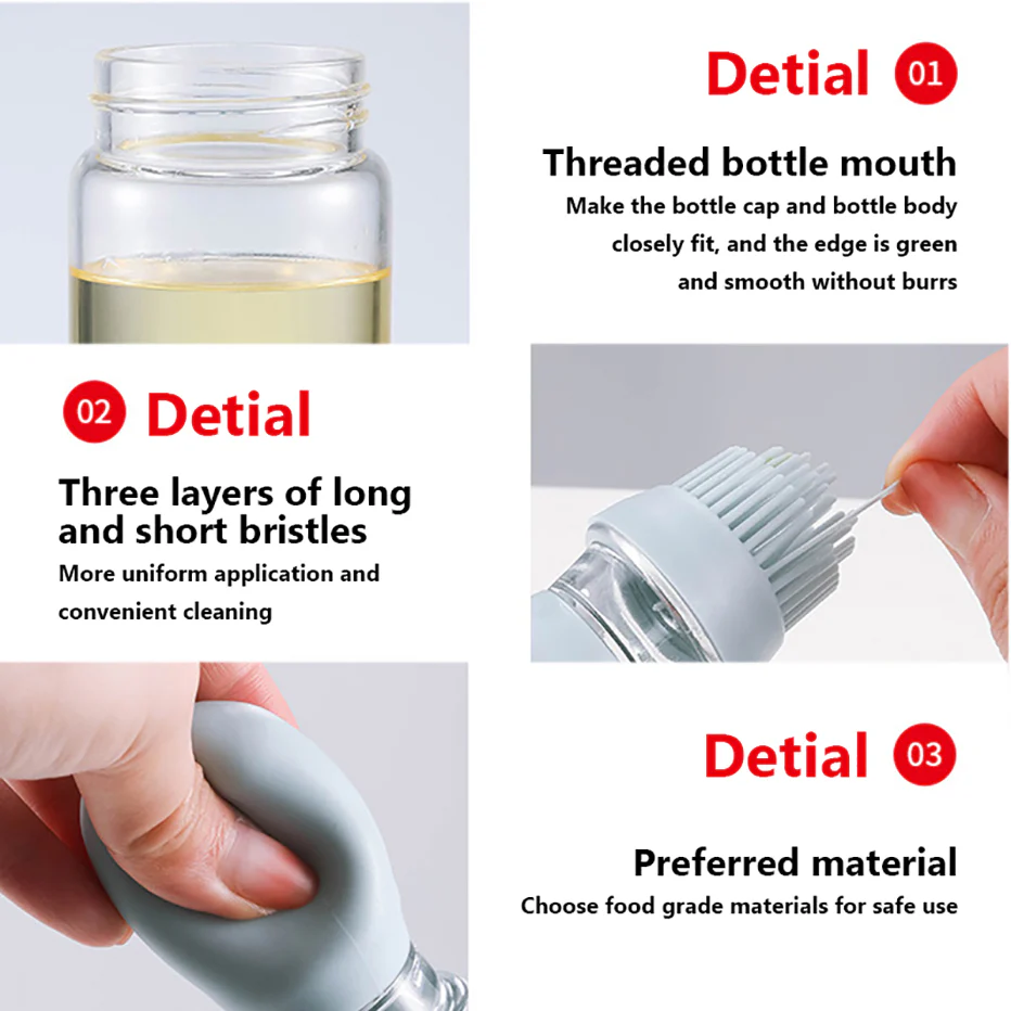 2-in-1 Kitchen Silicone Brush Oil Bottle - Image 20