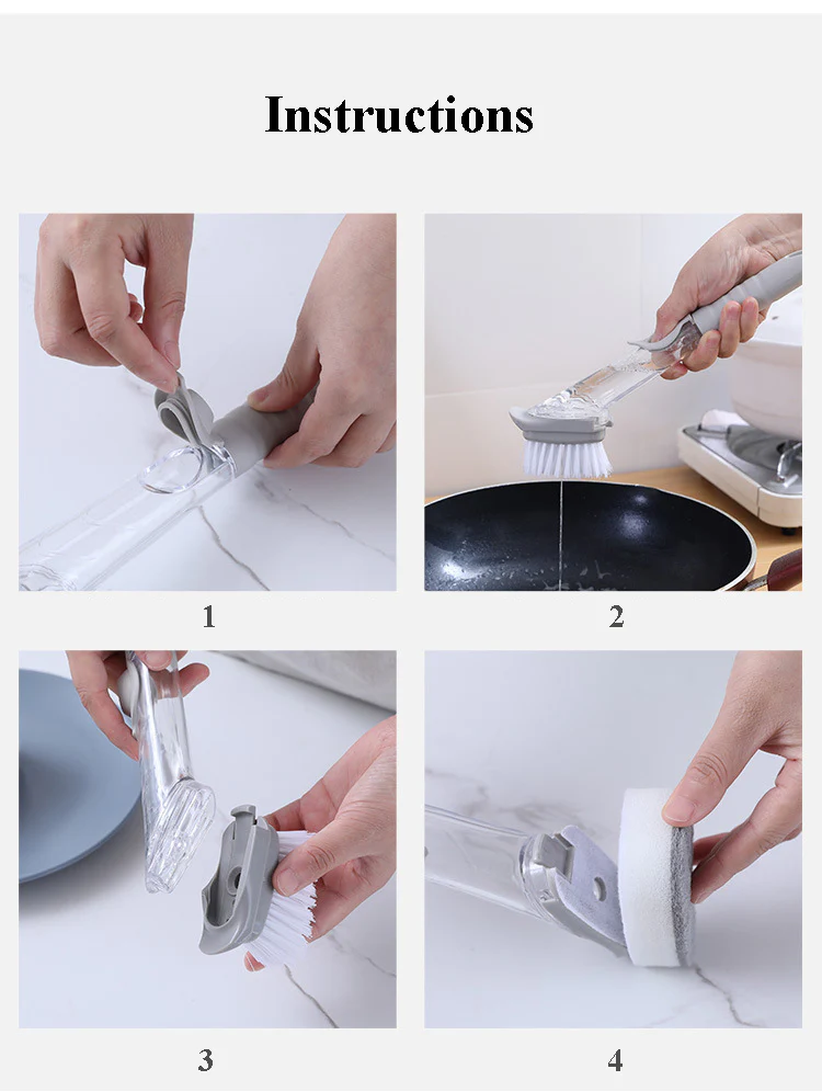 2-In-1 Soap Dispenser Cleaning Sponge Brush - Image 17