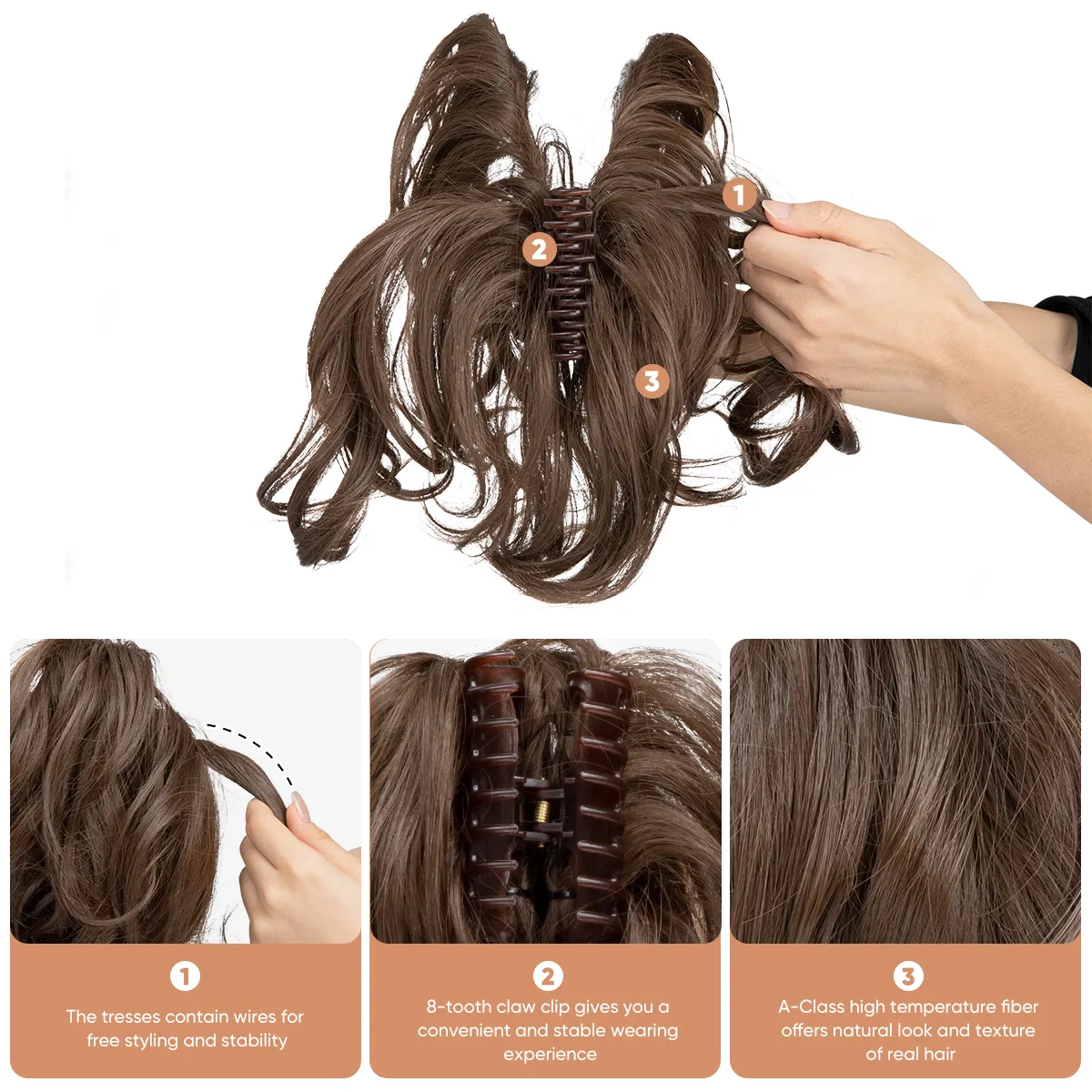 20 Styles Synthetic Claw Clip - Image 5