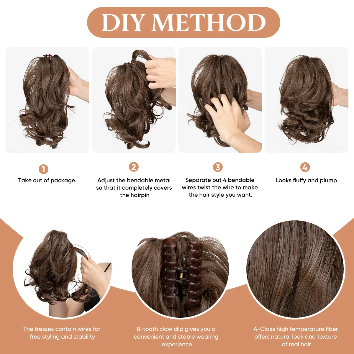 20 Styles Synthetic Claw Clip - Image 6