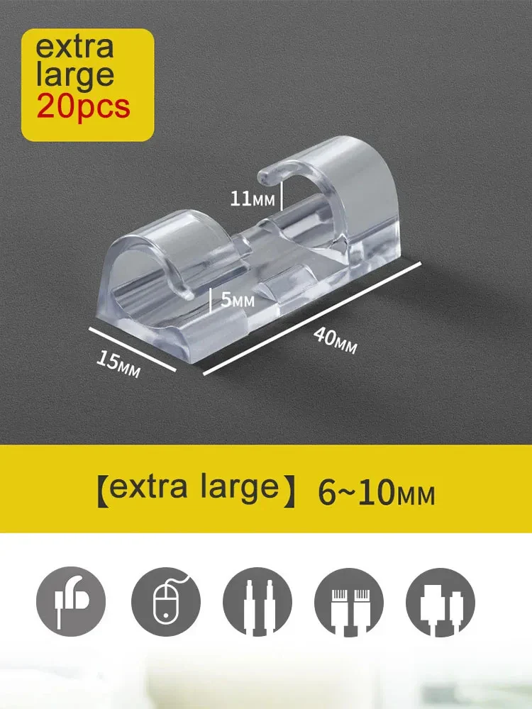 20PCS 3 Sizes Cable Clips Organizer - Image 10
