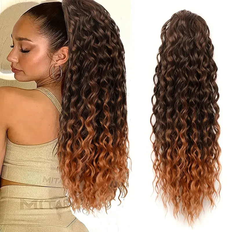 22 Inch Ombre Deep Curly Hair Extention - Image 8