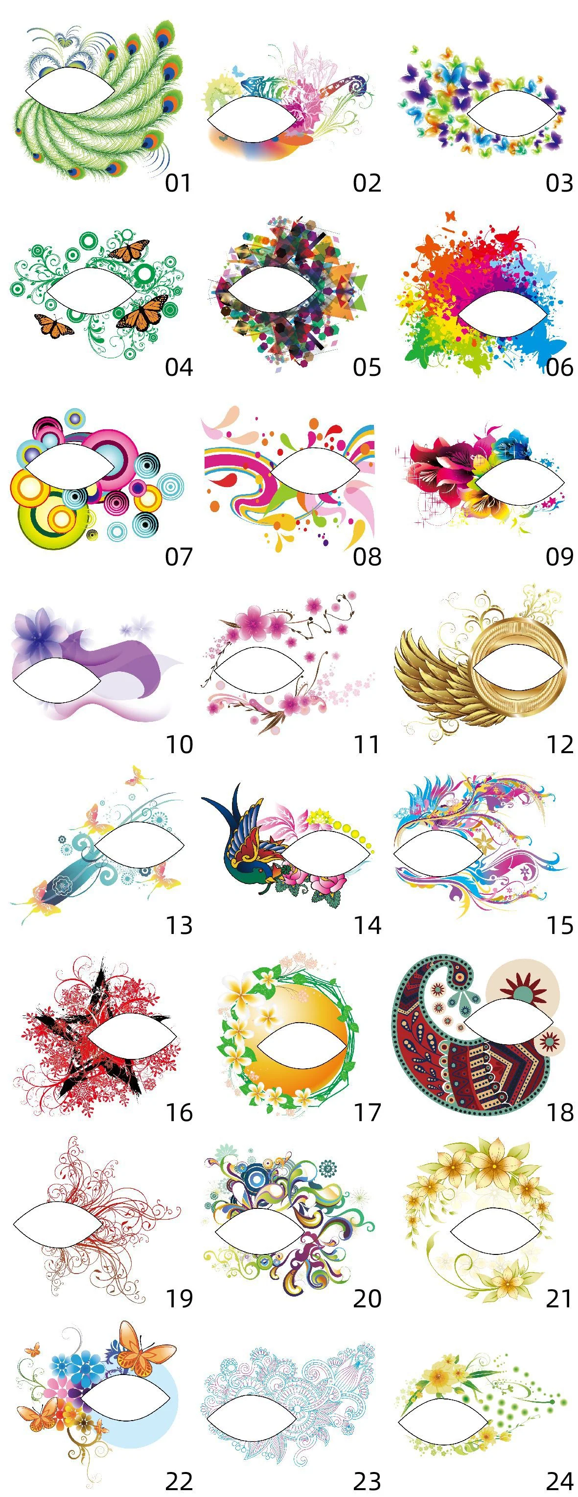 24 Styles Eyeshadow Tattoo Stickers - Image 30
