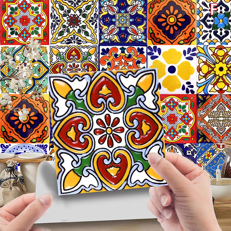 24PCS Retro Pattern Tiles Sticker - Image 11
