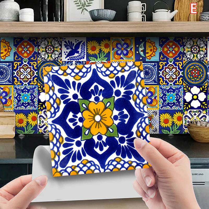 24PCS Retro Pattern Tiles Sticker - Image 12