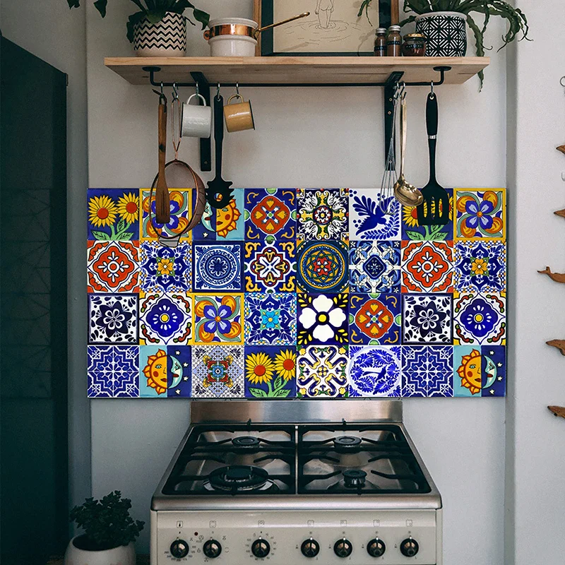 24PCS Retro Pattern Tiles Sticker - Image 3