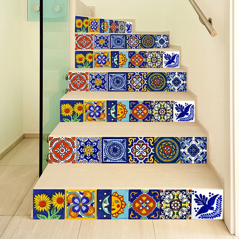 24PCS Retro Pattern Tiles Sticker - Image 4