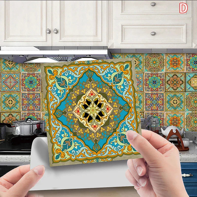24PCS Retro Pattern Tiles Sticker - Image 7
