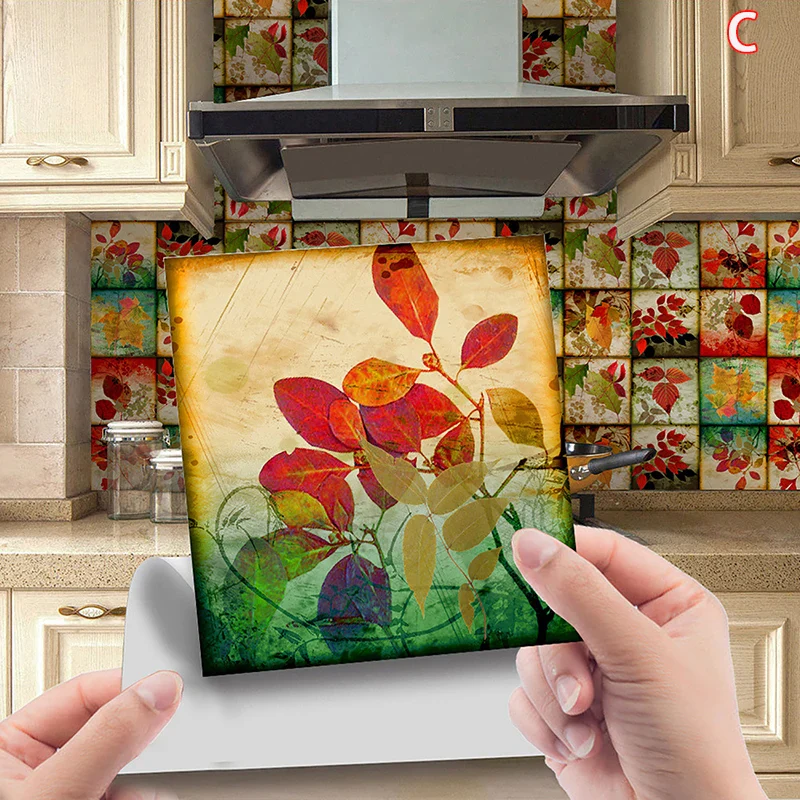 24PCS Retro Pattern Tiles Sticker - Image 8
