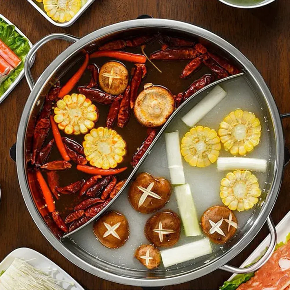 28/30cm Stainless Steel Divided Hot Pot - Image 3