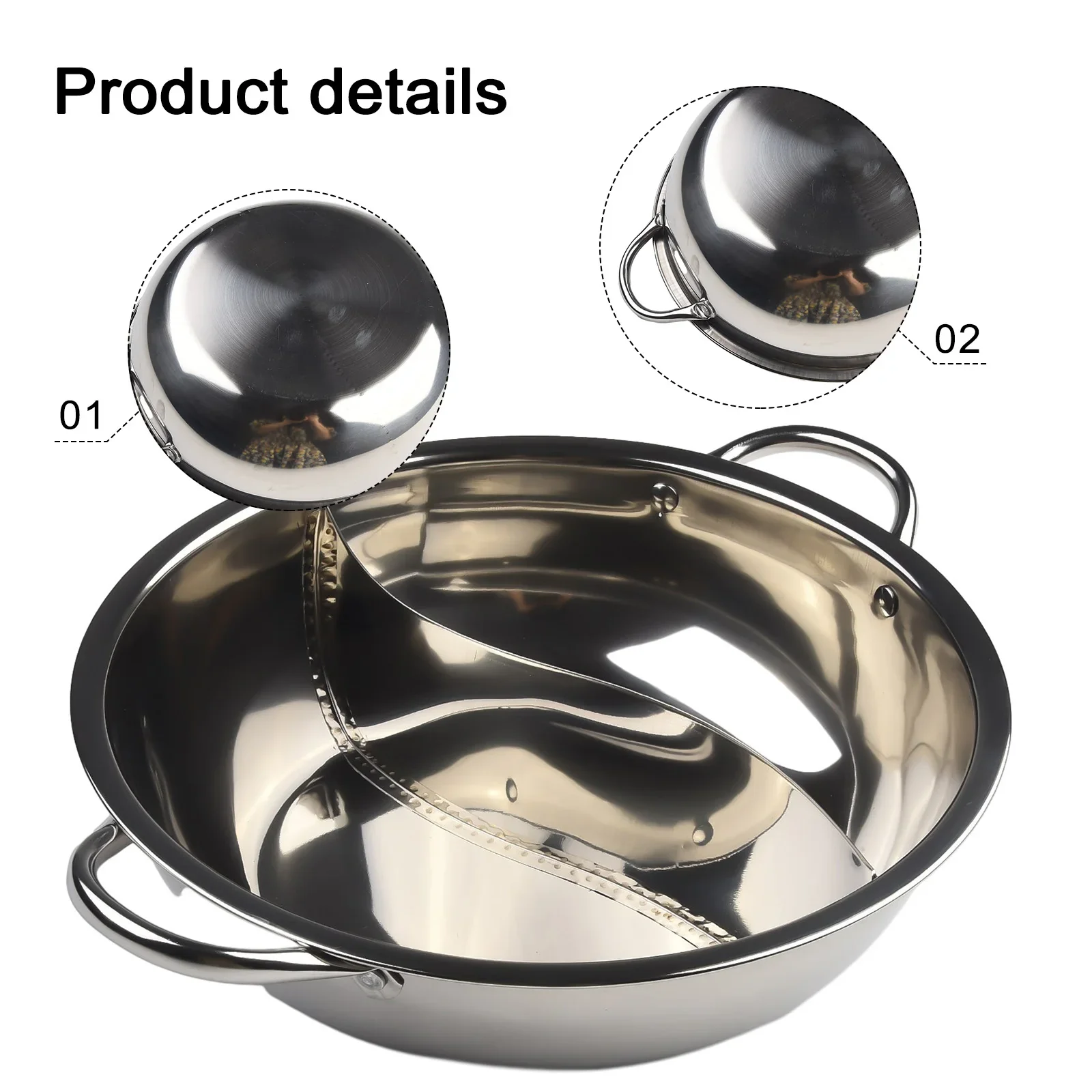 28/30cm Stainless Steel Divided Hot Pot - Image 6