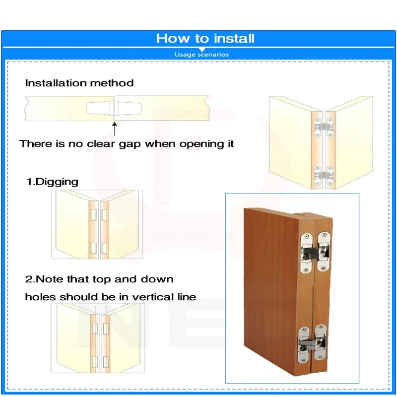 2PCS 12x43MM Invisible Hinges - Image 2