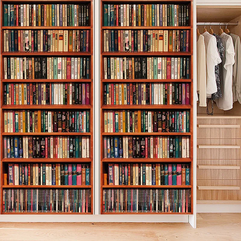 2pcs/set Book Shelves Wallpaper - Image 10