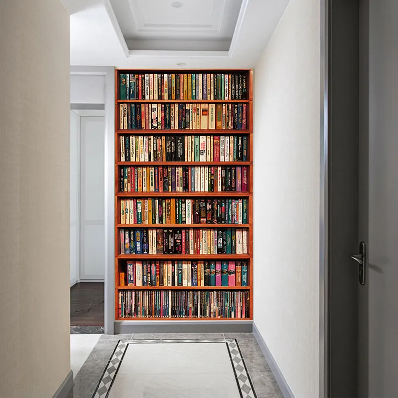 2pcs/set Book Shelves Wallpaper - Image 12