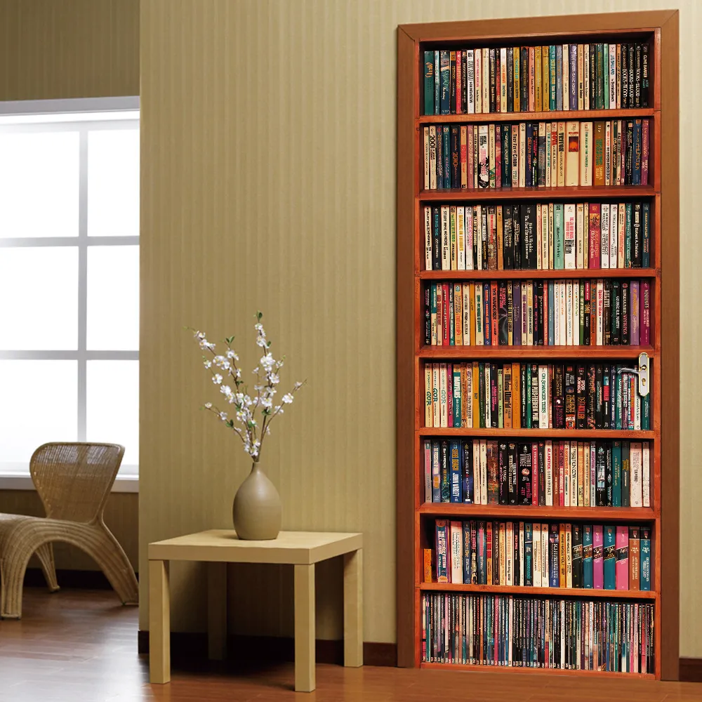 2pcs/set Book Shelves Wallpaper - Image 13