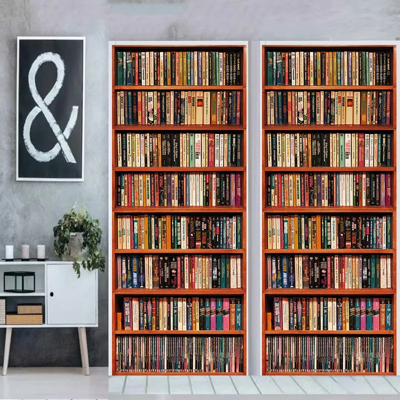 2pcs/set Book Shelves Wallpaper - Image 16