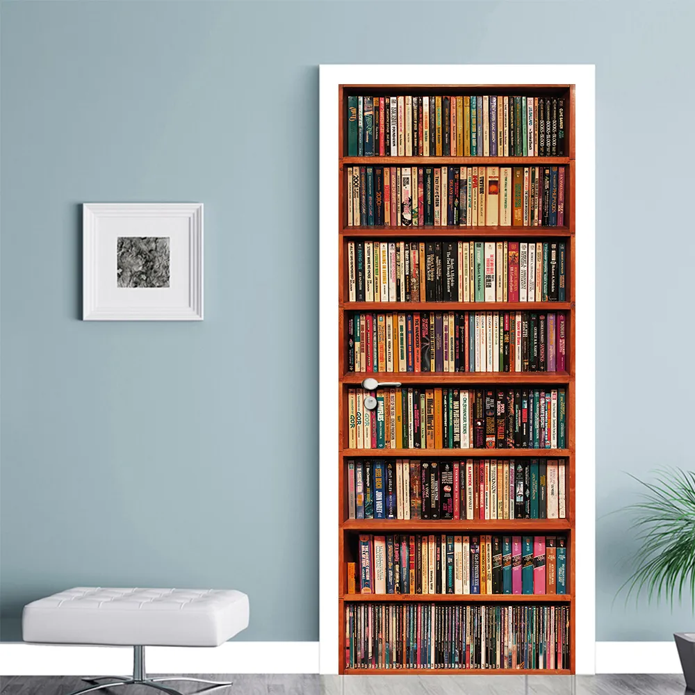2pcs/set Book Shelves Wallpaper - Image 17