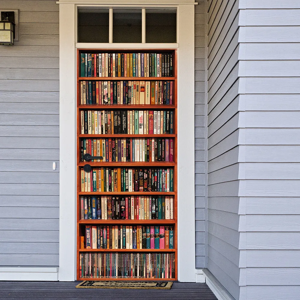 2pcs/set Book Shelves Wallpaper - Image 2