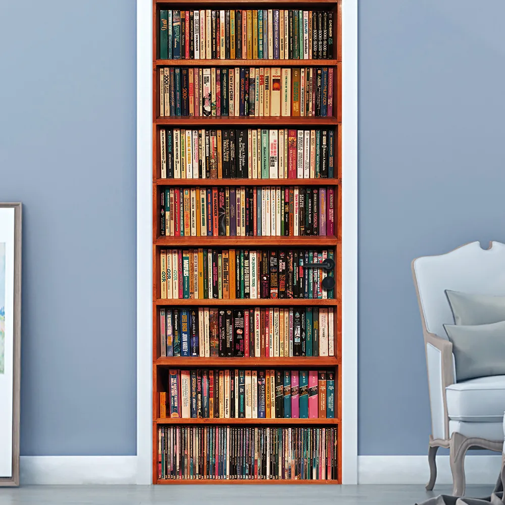 2pcs/set Book Shelves Wallpaper - Image 4