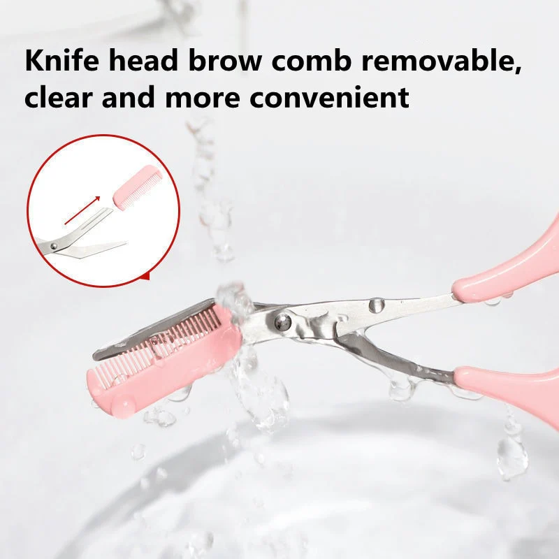 2PCS/Set Eyebrow Trimmer Scissors Shaver - Image 11