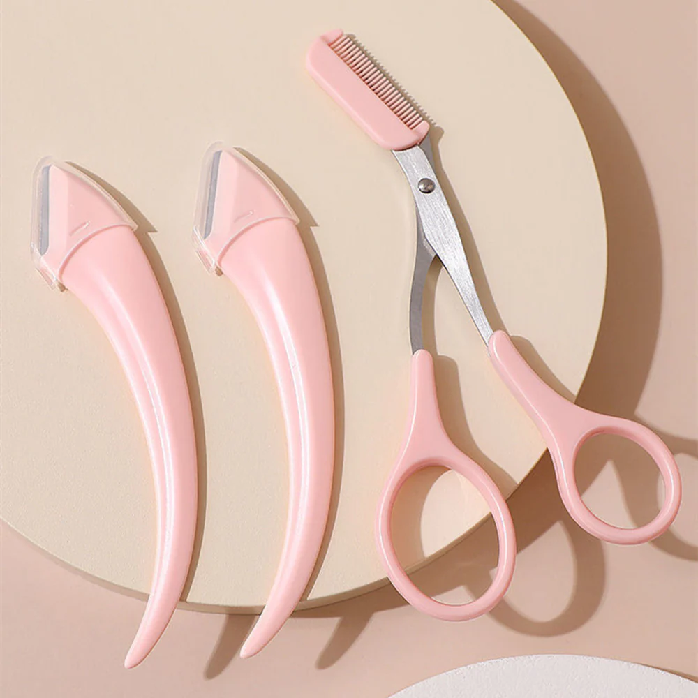 2PCS/Set Eyebrow Trimmer Scissors Shaver - Image 13