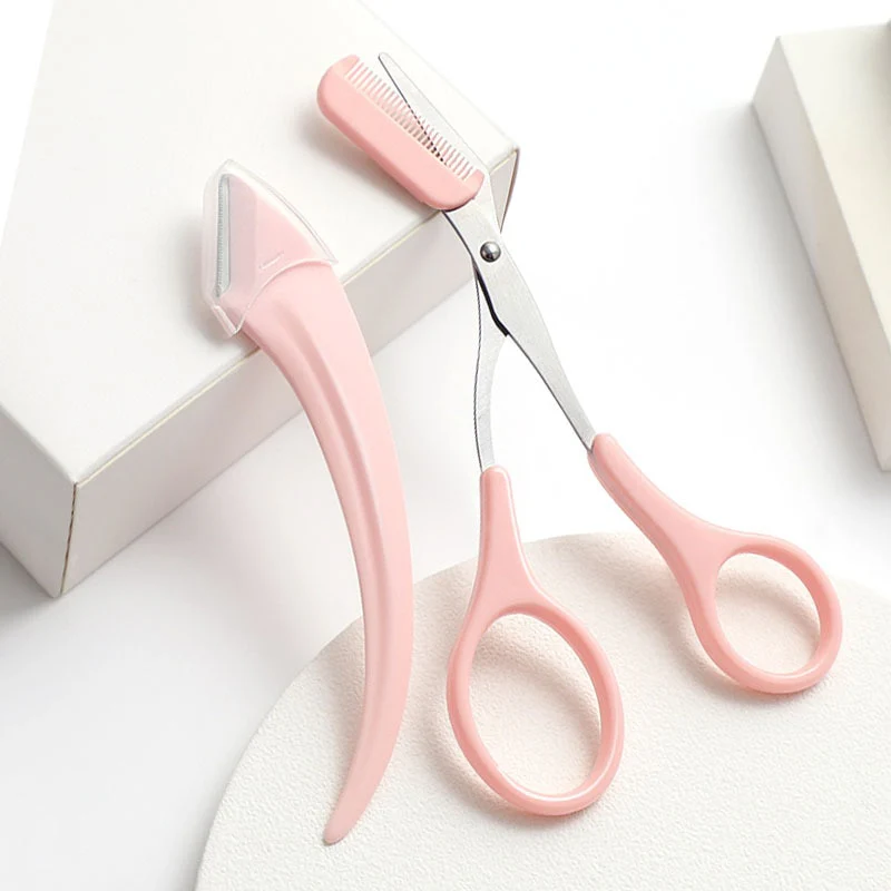 2PCS/Set Eyebrow Trimmer Scissors Shaver - Image 3