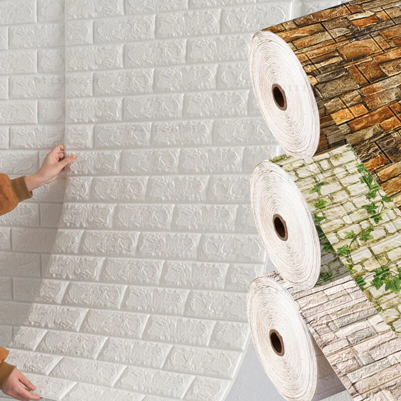 3/5/10m Self-adhesive Foam 3D Wall Paper - Image 2