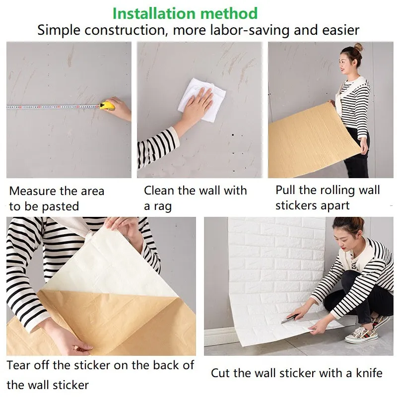 3/5/10m Self-adhesive Foam 3D Wall Paper - Image 5