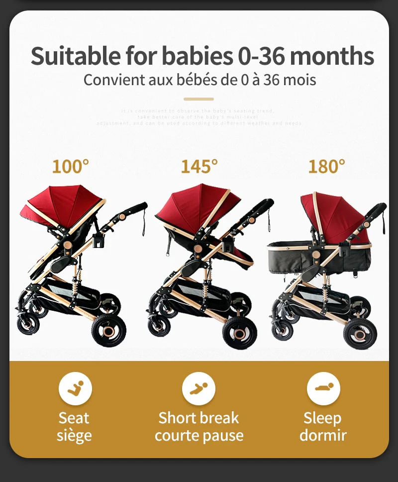 3 in 1 Portable Baby Carriage Stroller - Image 18
