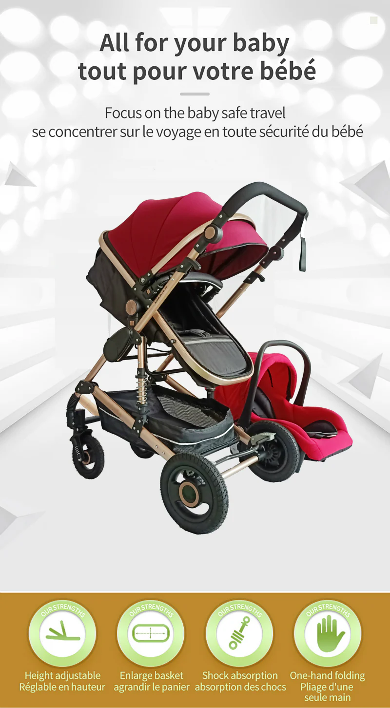 3 in 1 Portable Baby Carriage Stroller - Image 21