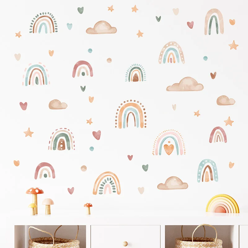 3 Sheets/Set Rainbow Hearts Wall Stickers - Image 3