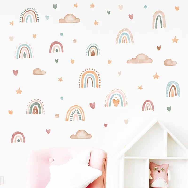 3 Sheets/Set Rainbow Hearts Wall Stickers - Image 4