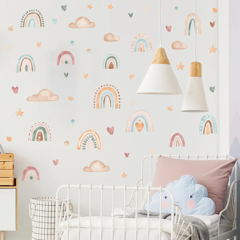 3 Sheets/Set Rainbow Hearts Wall Stickers - Image 5