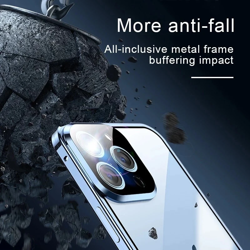 360 Full Lens Protection Metal Magnetic Phone Protector with Snap Lock - Image 11