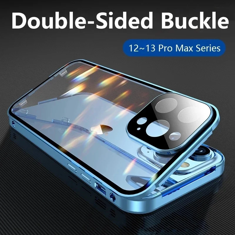 360 Full Lens Protection Metal Magnetic Phone Protector with Snap Lock - Image 12