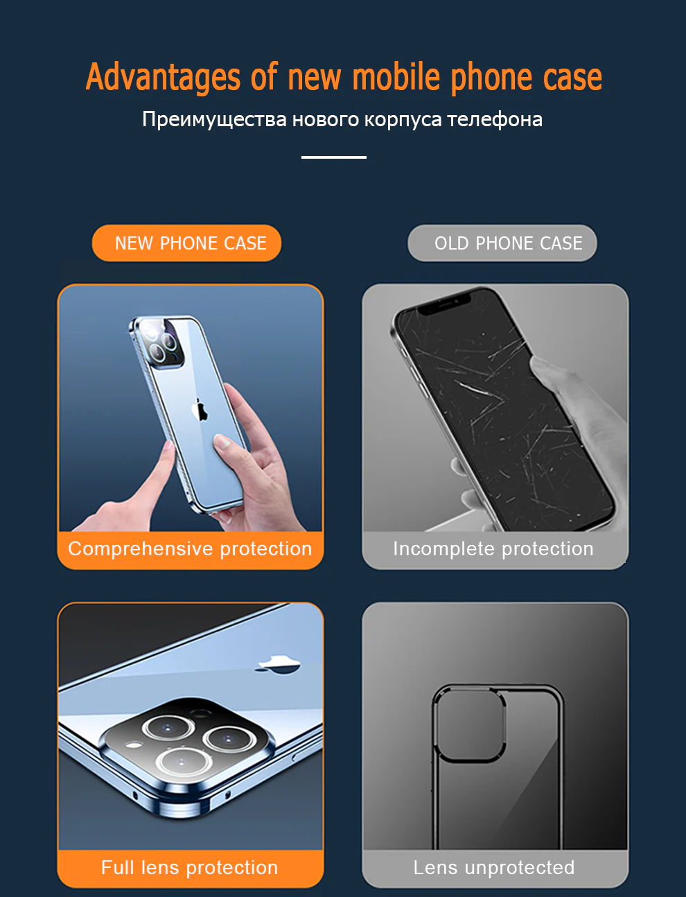 360 Full Lens Protection Metal Magnetic Phone Protector with Snap Lock - Image 15