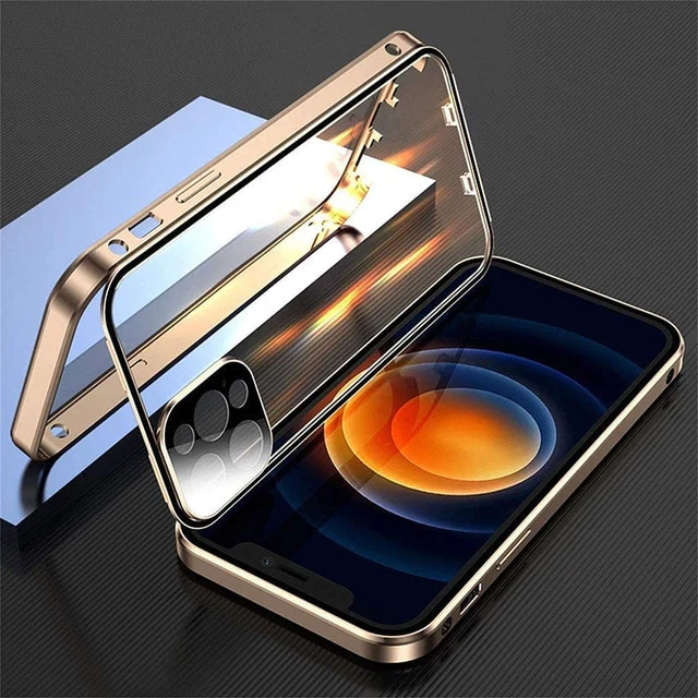 360 Full Lens Protection Metal Magnetic Phone Protector with Snap Lock - Image 3
