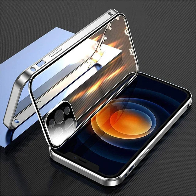 360 Full Lens Protection Metal Magnetic Phone Protector with Snap Lock - Image 4