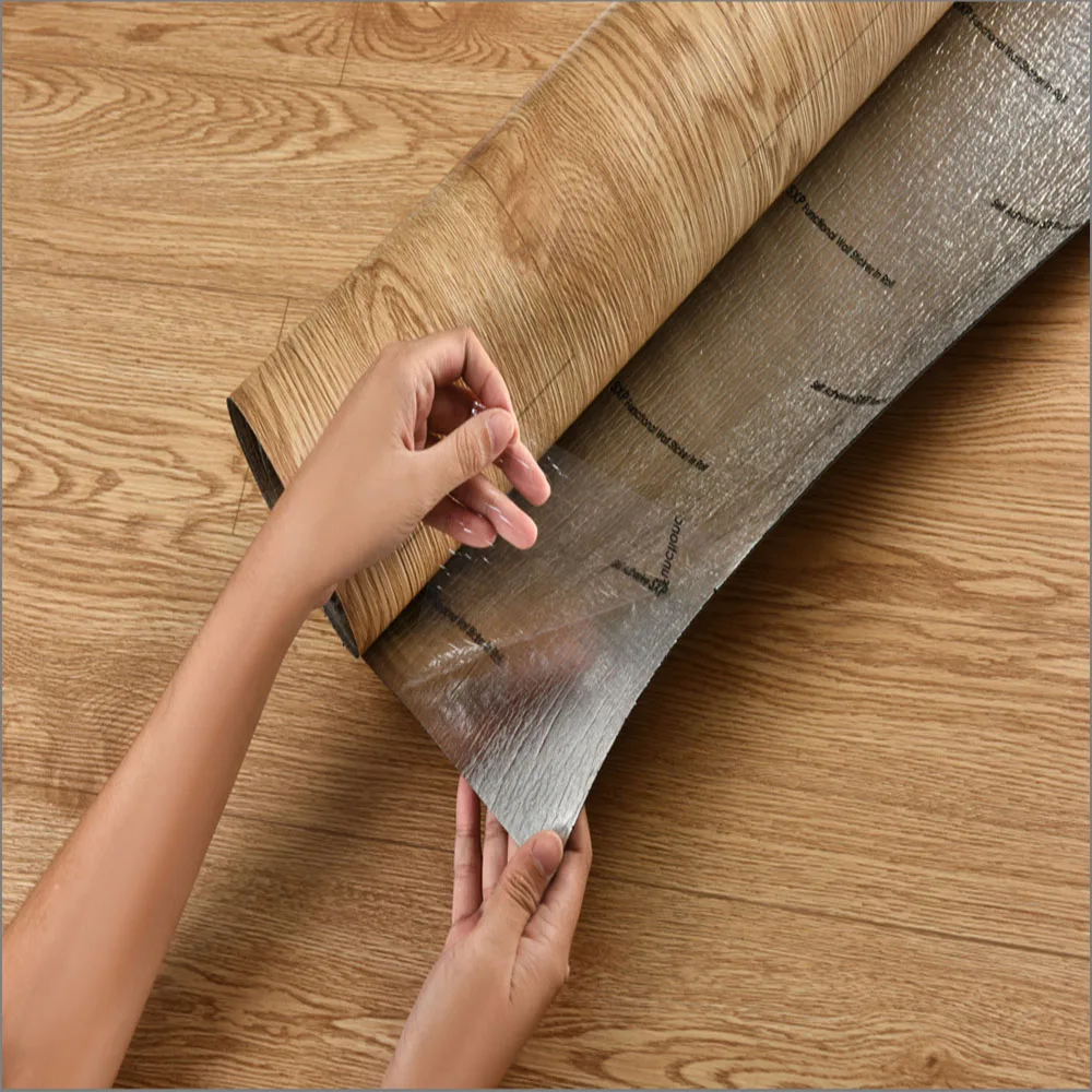 3D Retro Wood Grain Floor Wall Sticker 40cmx300cm - Image 2