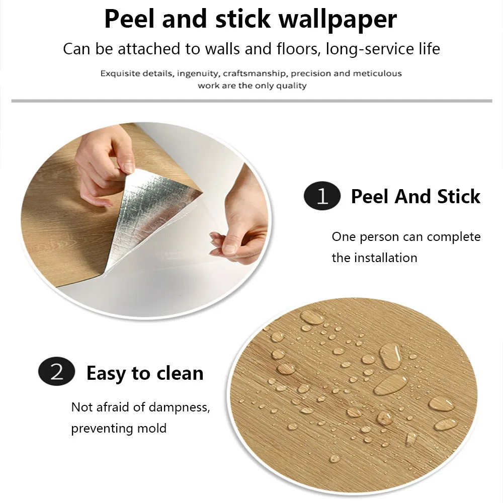 3D Retro Wood Grain Floor Wall Sticker 40cmx300cm - Image 4